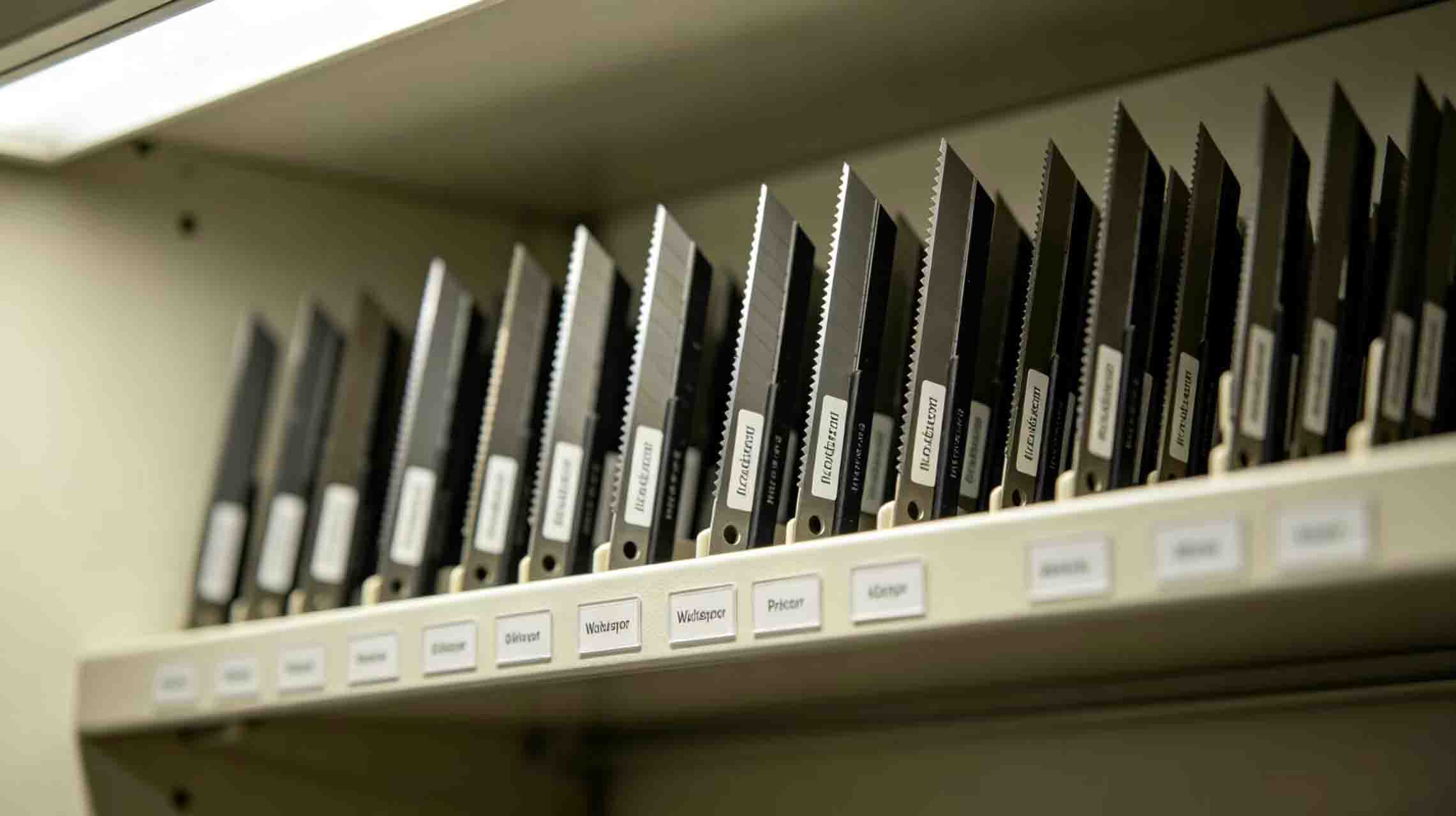 rust prevention management of mechanical blades in inventory