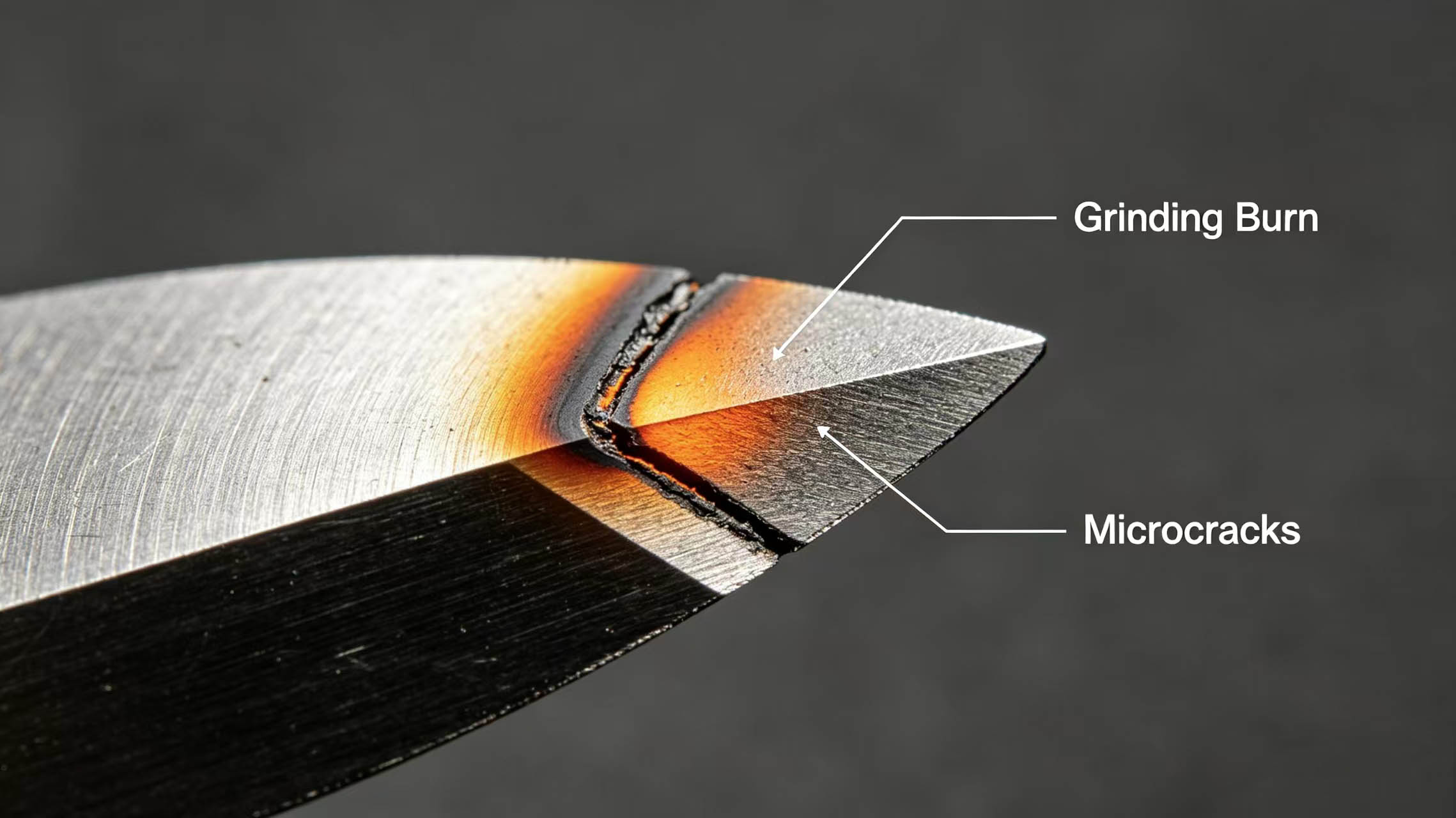 Grinding burn image Grinding burn image