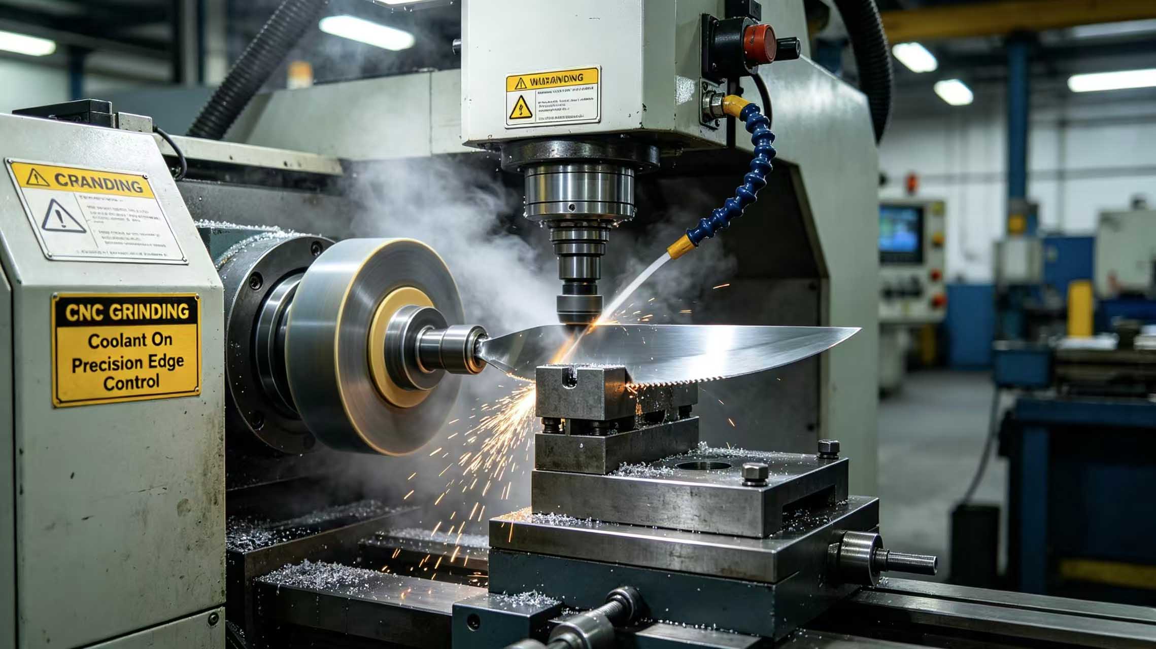 CNC grinding operation image CNC grinding operation image