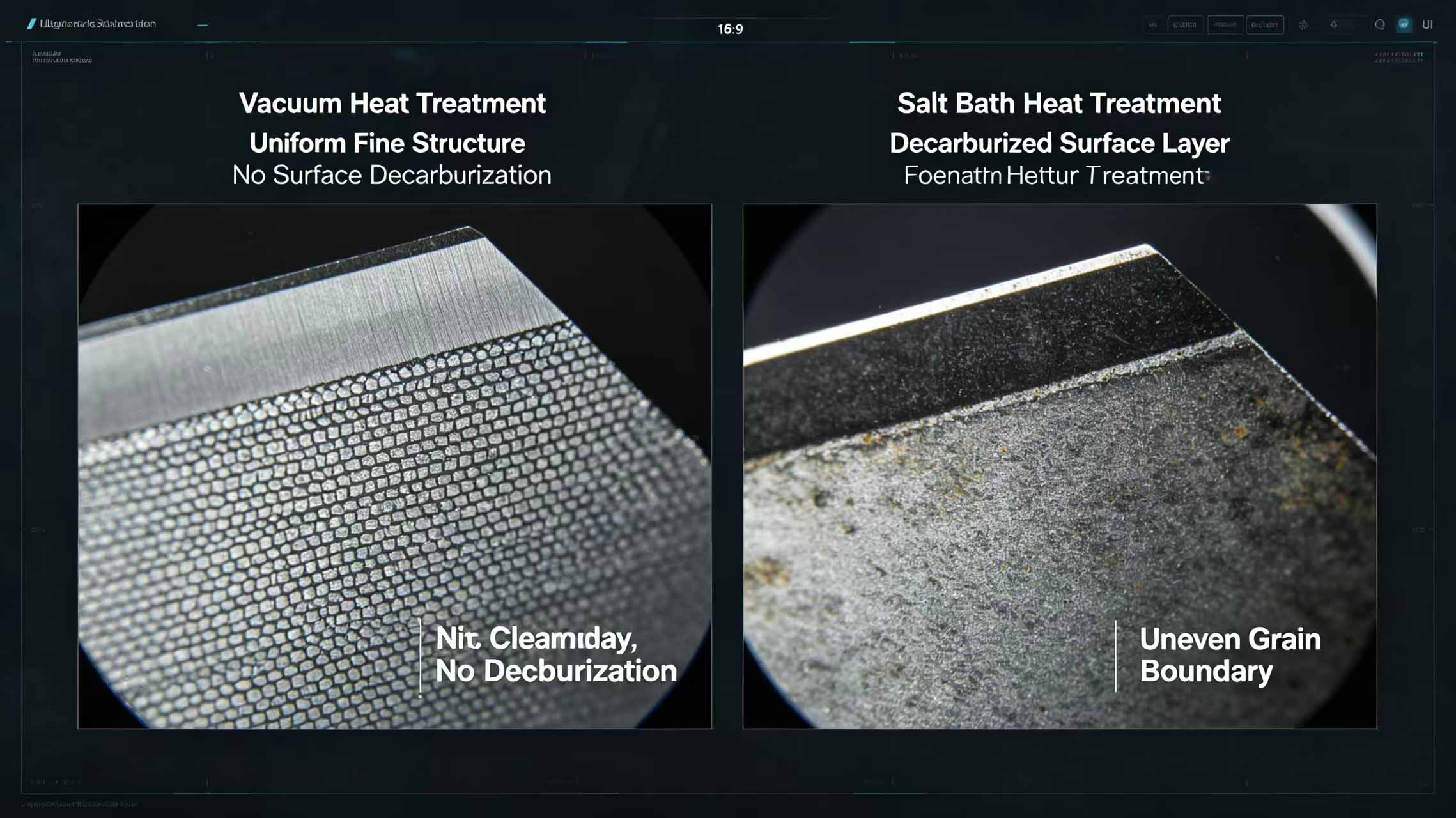 Metallographic structure comparison image Metallographic structure comparison image